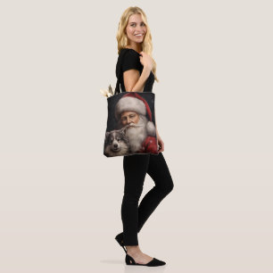 Bolso De Tela Malamute de Alaska con Navidad de Papá Noel