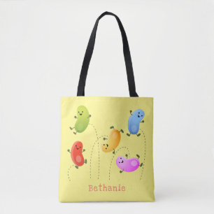 Bolso De Tela Malas judías felices saltando ilustracion personal