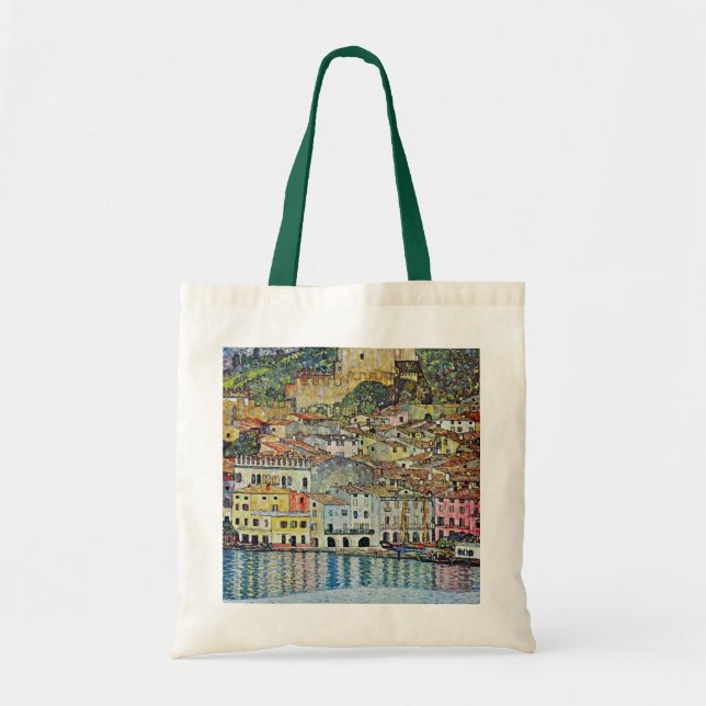 Bolso De Tela Malcesine en el lago Garda por Gustav Klimt (Frente)