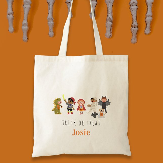 Bolso De Tela Maldición de Halloween (Cute Kids Trick or Treat Halloween Tote Bag)