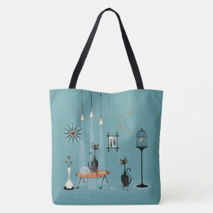 Bolso De Tela Malhechor del Siglo Medio / Gato De Manos Rojas