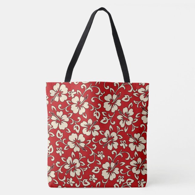 Bolso De Tela Malia Hawaiano Hibiscus Floral Beach Bag (Anverso)