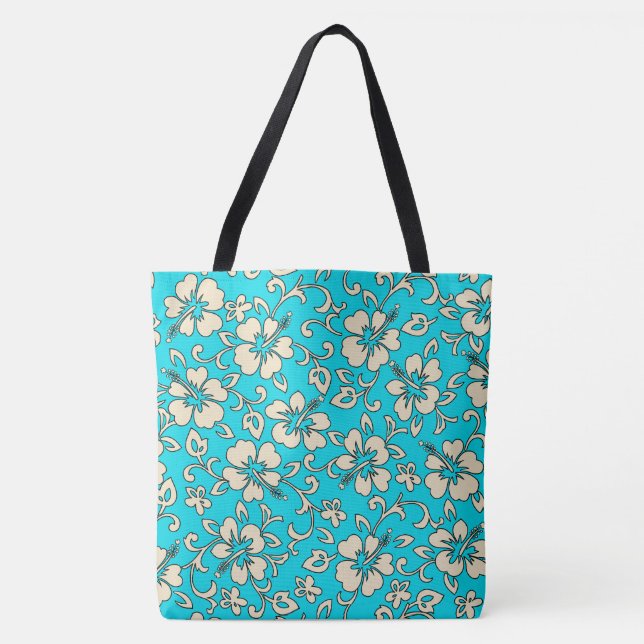 Bolso De Tela Malia Hawaiano Hibiscus Floral Beach Bag (Anverso)