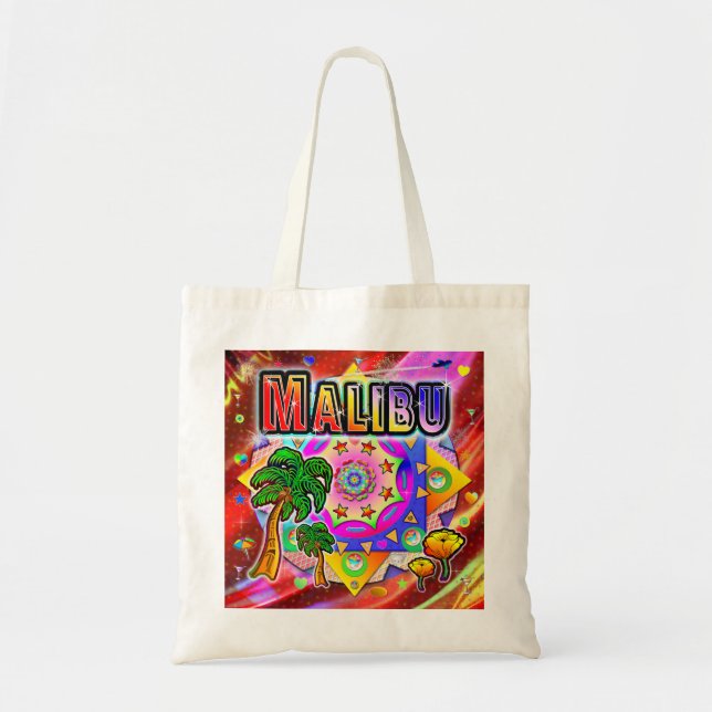 Bolso De Tela Malibu Tropical Friends Tota Bag (Frente)