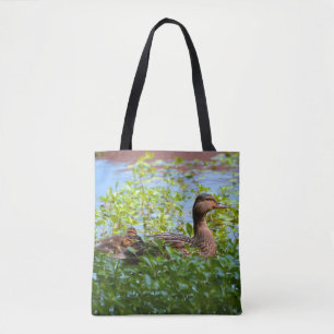 Bolso De Tela Mallard and Ducklings by Shirley Taylor