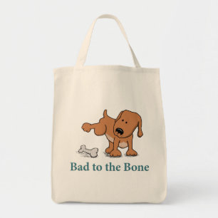 Bolso De Tela Malo divertido al perro del hueso