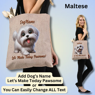 Bolso De Tela Maltés - Añadir nombre de perro, cambiar texto