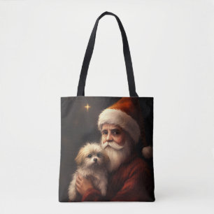 Bolso De Tela Maltés con Navidades festivos de Santa Claus