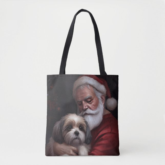 Bolso De Tela Malti Tzu Con Navidades festivos de Santa Claus (Anverso)