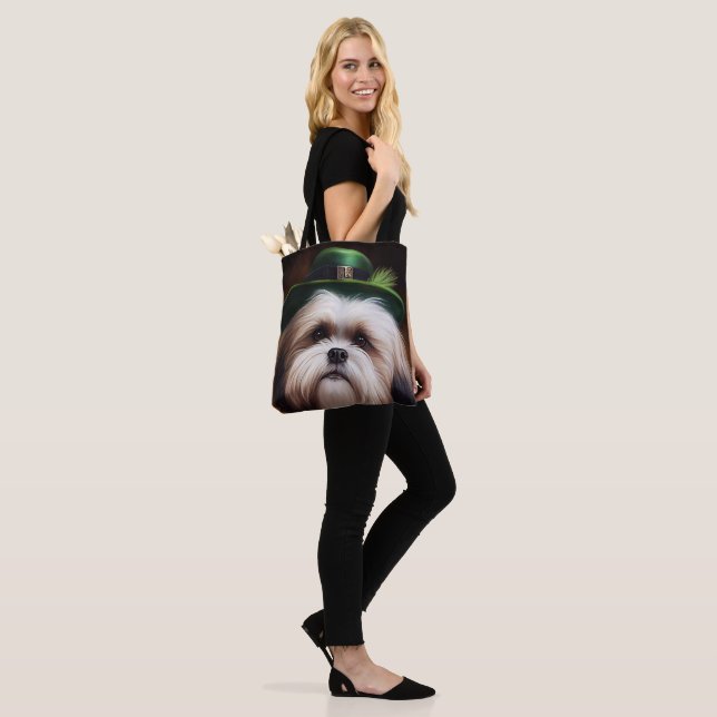Bolso De Tela Malti Tzu Dog in St. Patrick's Day Dress (Puesto)