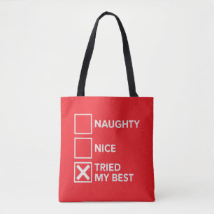 Bolso De Tela Malvado Agradable Traté De Hacer Mi Mejor Navidad