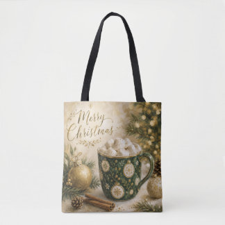 Bolso De Tela Malvaviscos de Caliente Chocolate Dorado Verde Aco