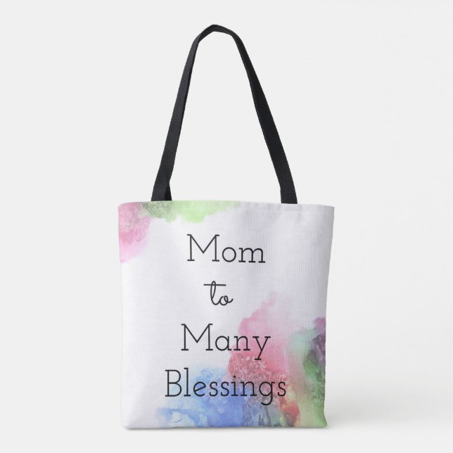 Bolso De Tela Mamá a muchas bendiciones (Reverso)