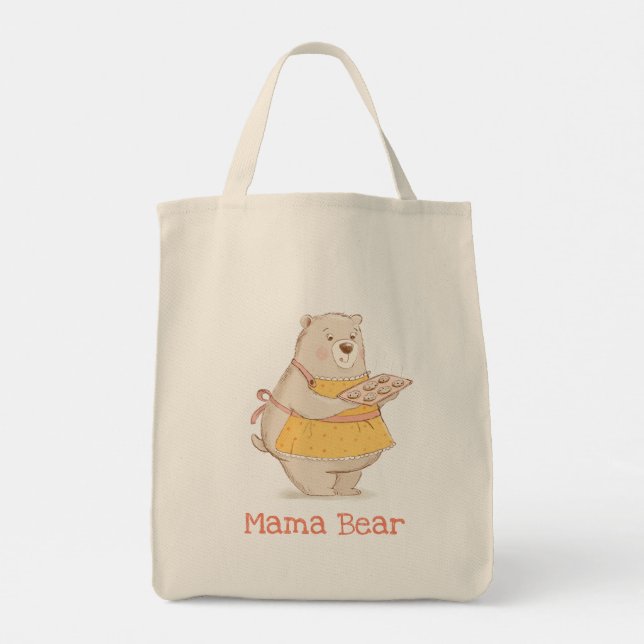 Bolso De Tela Mama Bear con bandeja de galletas (Reverso)