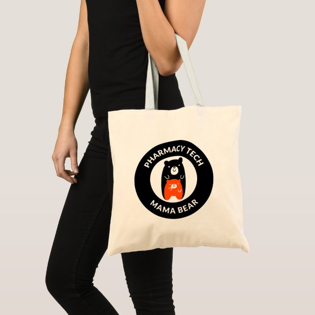 Bolso De Tela Mama Bear, Técnico De Farmacia Personalizado (Anverso (producto))