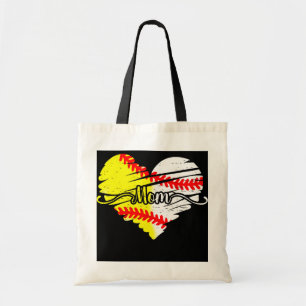 Bolso De Tela Mamá De Ambos Mamis Heart Ball Beisbol