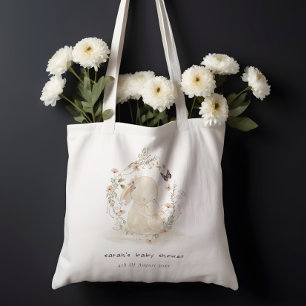 Bolso De Tela Mamá de bebé suave lindo Bunny Floral Wreath Baby