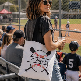 Bolso De Tela Mamá de béisbol personalizada día de partido estad