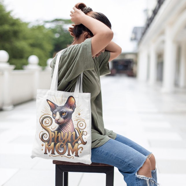 Bolso De Tela Mamá de gato Sphynx  (Sphynx Cat Mom Tote Bag )