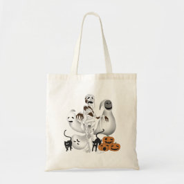 Bolso De Tela Mamá de Halloween con gatos gitanos y fantasma