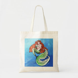 Bolso De Tela Mamá de la sirena en color en tote del océano