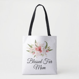 Bolso De Tela Mamá de peluche bendita con diseño floral de acuar