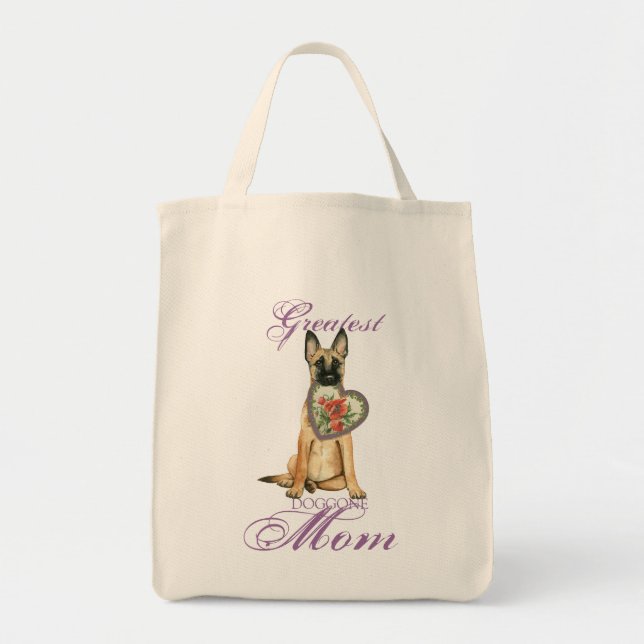 Bolso De Tela Mamá del corazón de Malinois (Frente)