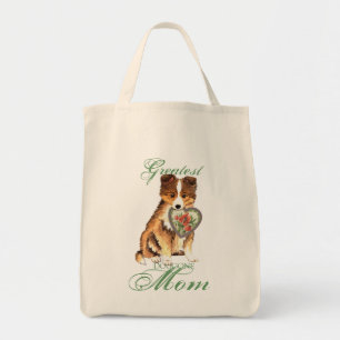 Bolso De Tela Mamá del corazón de Sheltie