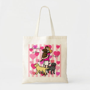 Bolso De Tela Mamá del laboratorio en la camisa rosada 2