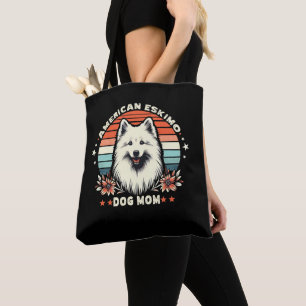 Bolso De Tela Mamá del perro esquimal estadounidense en una serv