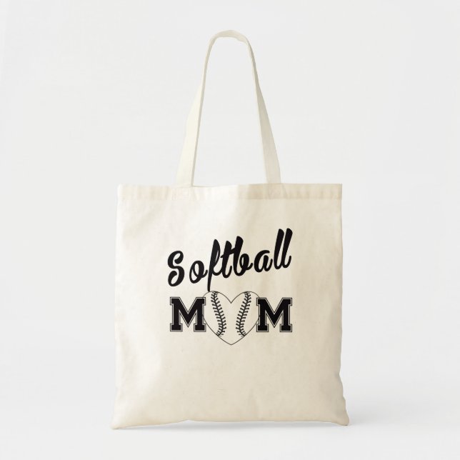 Bolso De Tela Mamá del softball con el ciervo (Frente)
