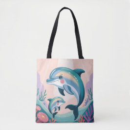 Bolso De Tela Mamá delfín y bebé