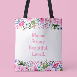 Bolso De Tela Mama Día de la Madre Pink Watercolor Floral