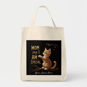 Bolso De Tela Mamá dice que soy especial, divertida y desgarrado