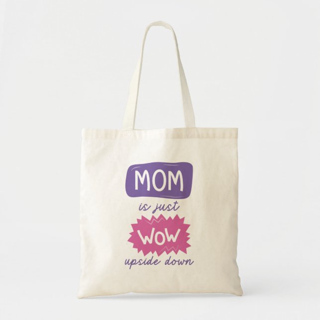 Bolso De Tela Mamá Es Un Guau Hacia Abajo. (Frente)