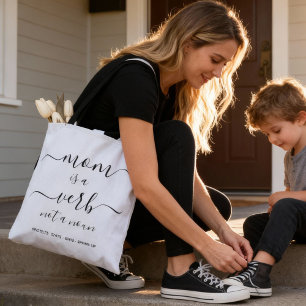 Bolso De Tela Mamá es un Verbo Cita de Madre Recuerdo