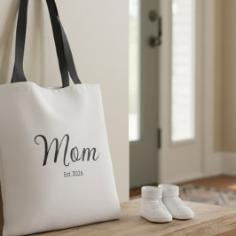 Bolso De Tela Mamá establecida con letra negra