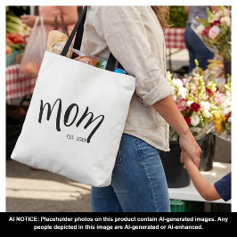 Bolso De Tela Mamá establecida en guión negro y blanco Minimalis
