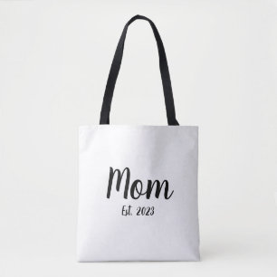 Bolso De Tela Mamá establecida en letra cursiva negra