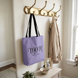 Bolso De Tela Mamá Establecida Regalo de Nueva Mamá Letra Negra