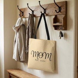 Bolso De Tela Mamá Establecida Regalo de Nueva Mamá Letra Negra