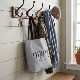 Bolso De Tela Mamá Establecida Regalo de Nueva Mamá Letra Negra