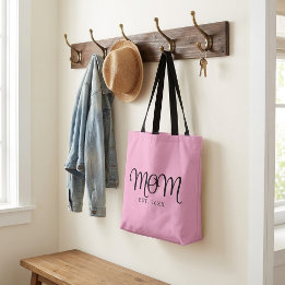 Bolso De Tela Mamá Establecida Regalo de Nueva Mamá Letra Negra