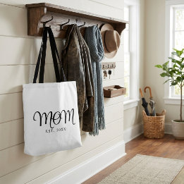 Bolso De Tela Mamá Establecida Regalo de Nueva Mamá Letra Negra