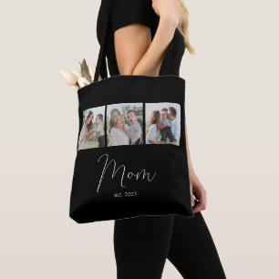 Bolso De Tela Mamá Establecido Script Negro 3 Foto