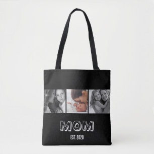 Bolso De Tela Mamá Estableció Divertido Negro 3 Foto