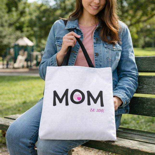 Bolso De Tela Mamá Estableció Doble Corazón Rosa Anidado (Subido por el creador)