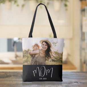 Bolso De Tela Mamá estableció el guión negro foto