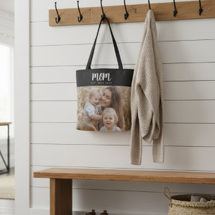 Bolso De Tela Mamá estableció el guión negro foto