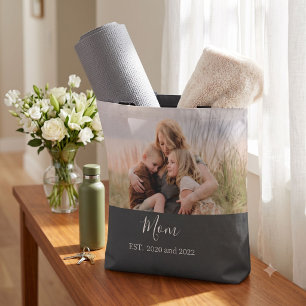 Bolso De Tela Mamá Estableció Elegante Foto con Letra